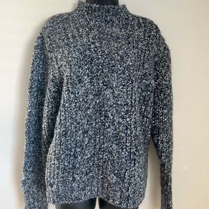 NWT TOPSHOP Vertical Cable Crew Sweater Gry Sm 4-6